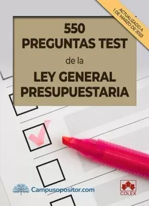 550 Preguntas Test de la Ley General Presupuestaria Promoción
